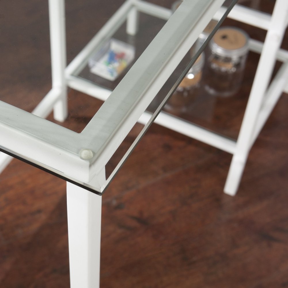 42" Clear and White Glass and Iron HomeRoots