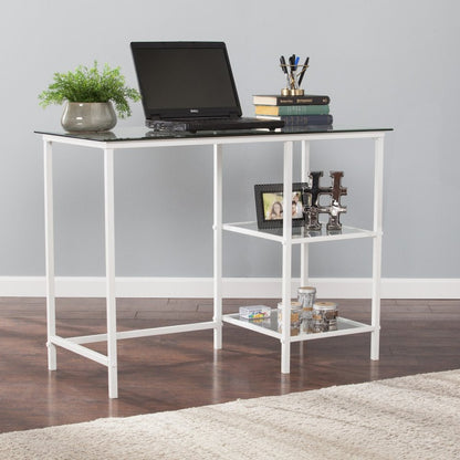42" Clear and White Glass and Iron HomeRoots