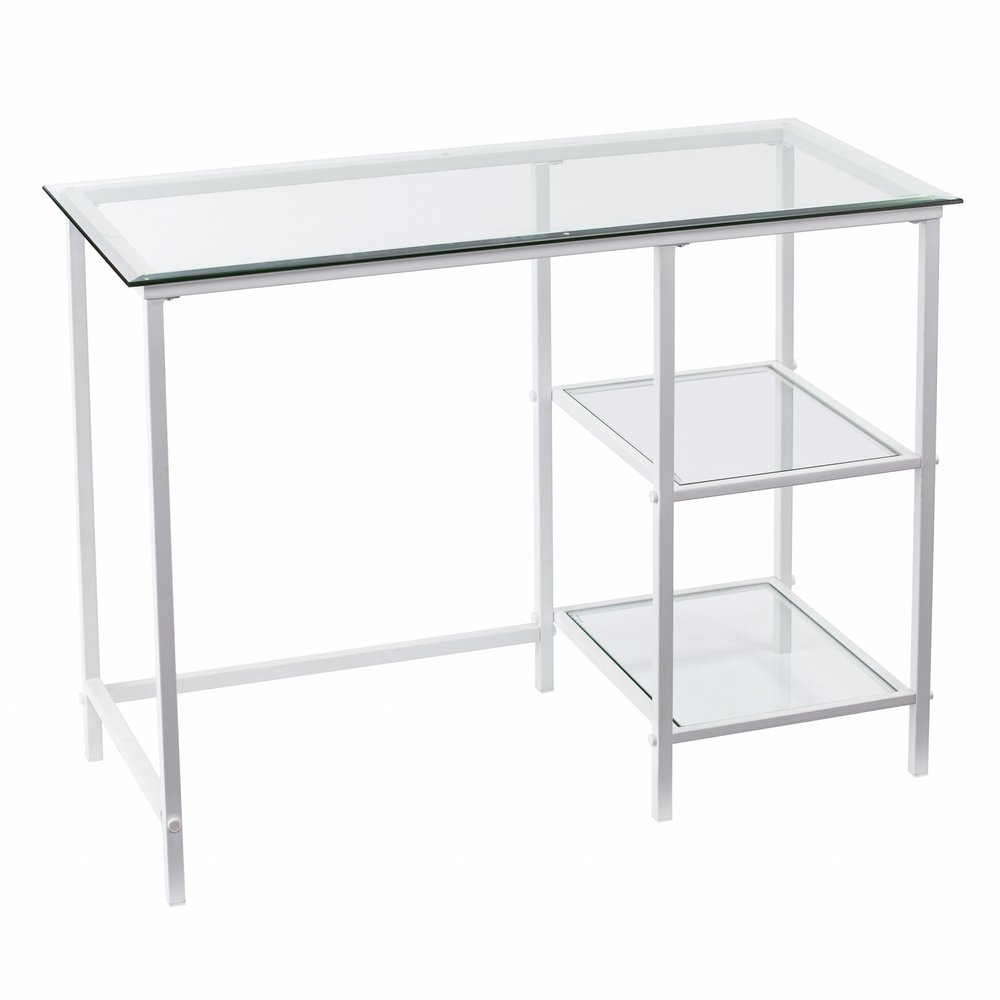 42" Clear and White Glass and Iron HomeRoots