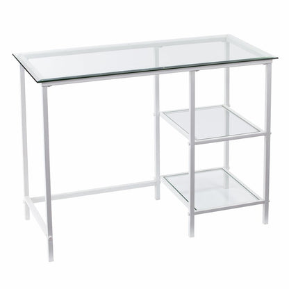 42" Clear and White Glass and Iron HomeRoots
