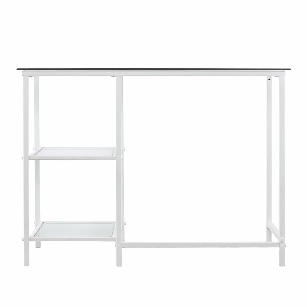 42" Clear and White Glass and Iron HomeRoots
