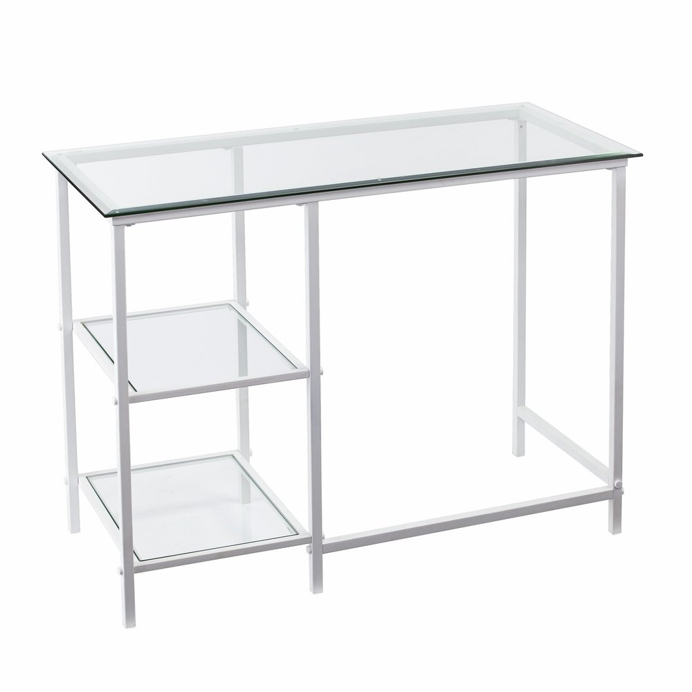 42" Clear and White Glass and Iron HomeRoots