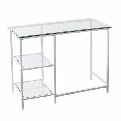 42" Clear and White Glass and Iron HomeRoots