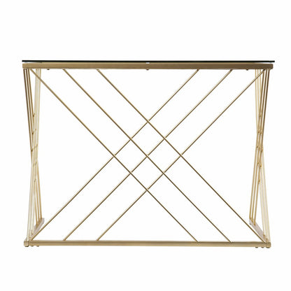 40" Clear and Gold Glass and Iron Sled HomeRoots