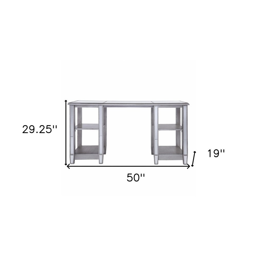 50" Silver Wood Mirrored HomeRoots