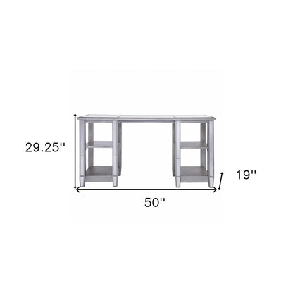 50" Silver Wood Mirrored HomeRoots