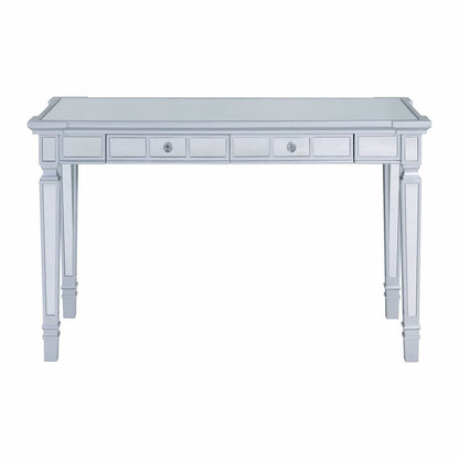 47" Silver Wood Mirrored With Two Drawers HomeRoots