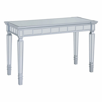 47" Silver Wood Mirrored With Two Drawers HomeRoots