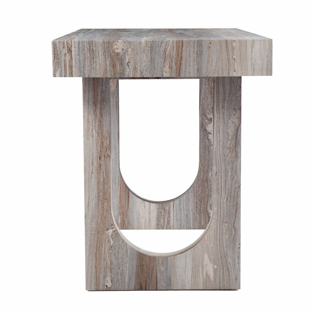 45" Brown Wood Sled Writing Desk — view 3