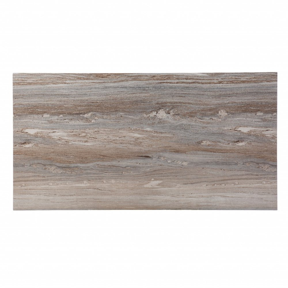 45" Brown Wood Sled Writing Desk — view 4