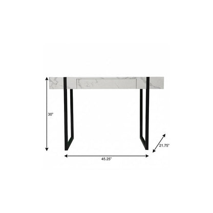 45" White and Black Writing Desk HomeRoots