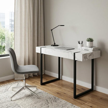 45" White and Black Writing Desk HomeRoots
