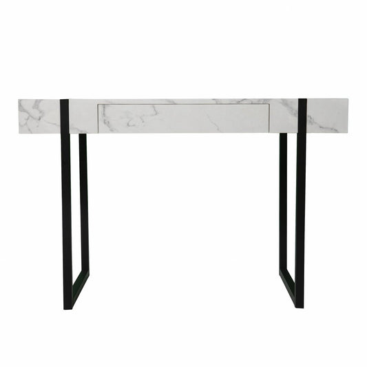 45" White and Black Writing Desk HomeRoots