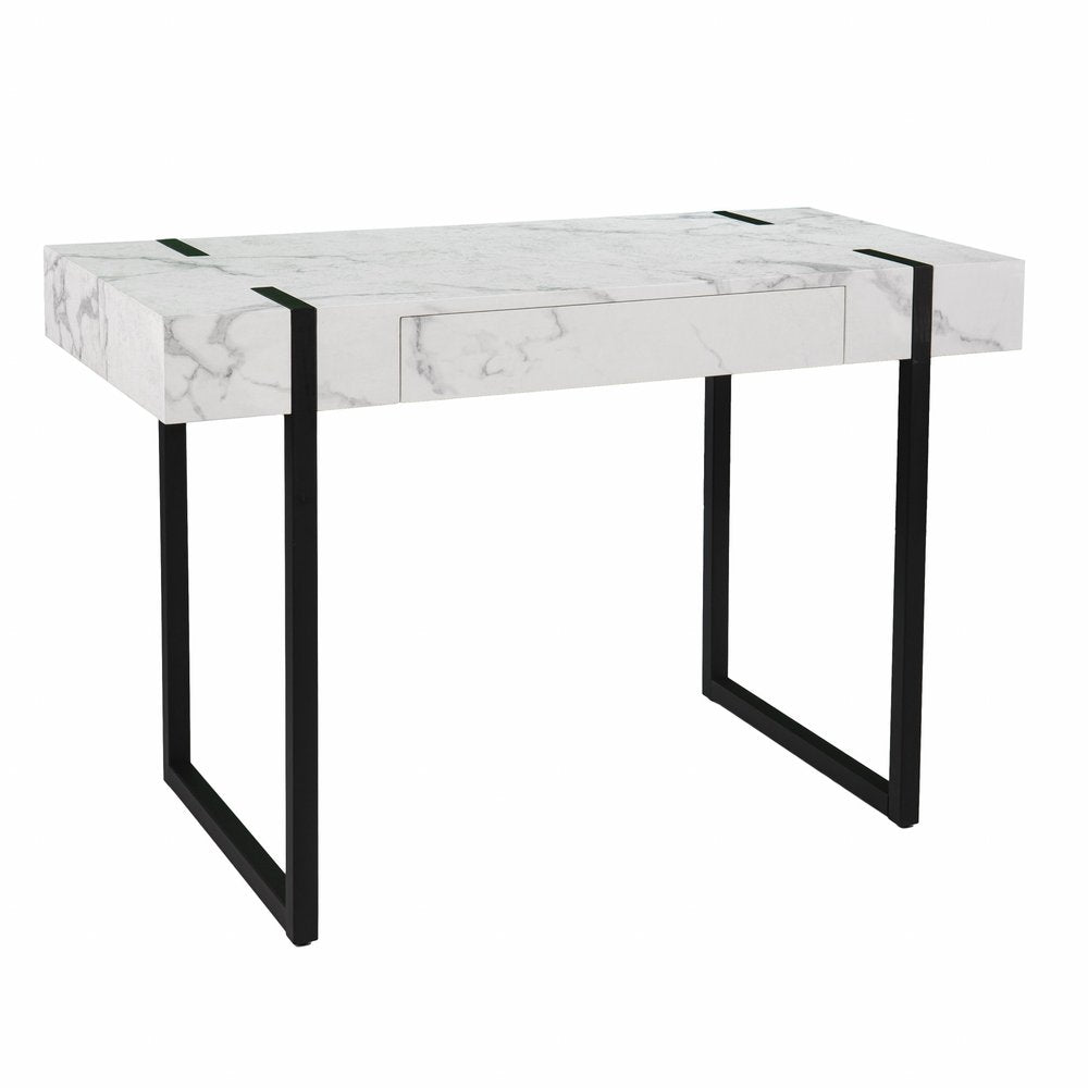 45" White and Black Writing Desk HomeRoots
