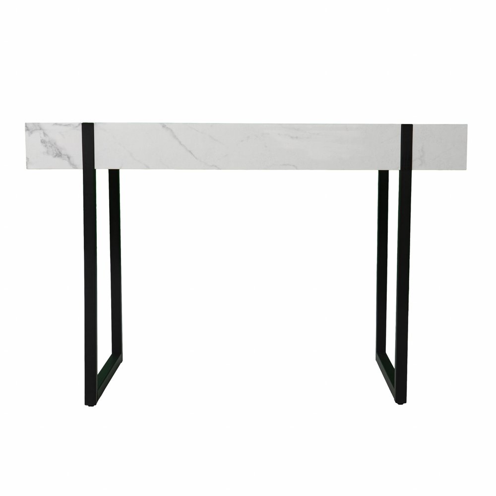 45" White and Black Writing Desk HomeRoots