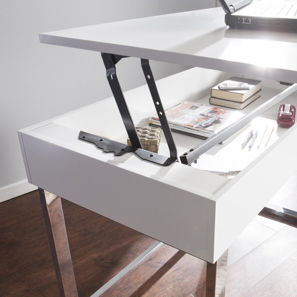 48" Adjustable White Standing Desk Converter HomeRoots