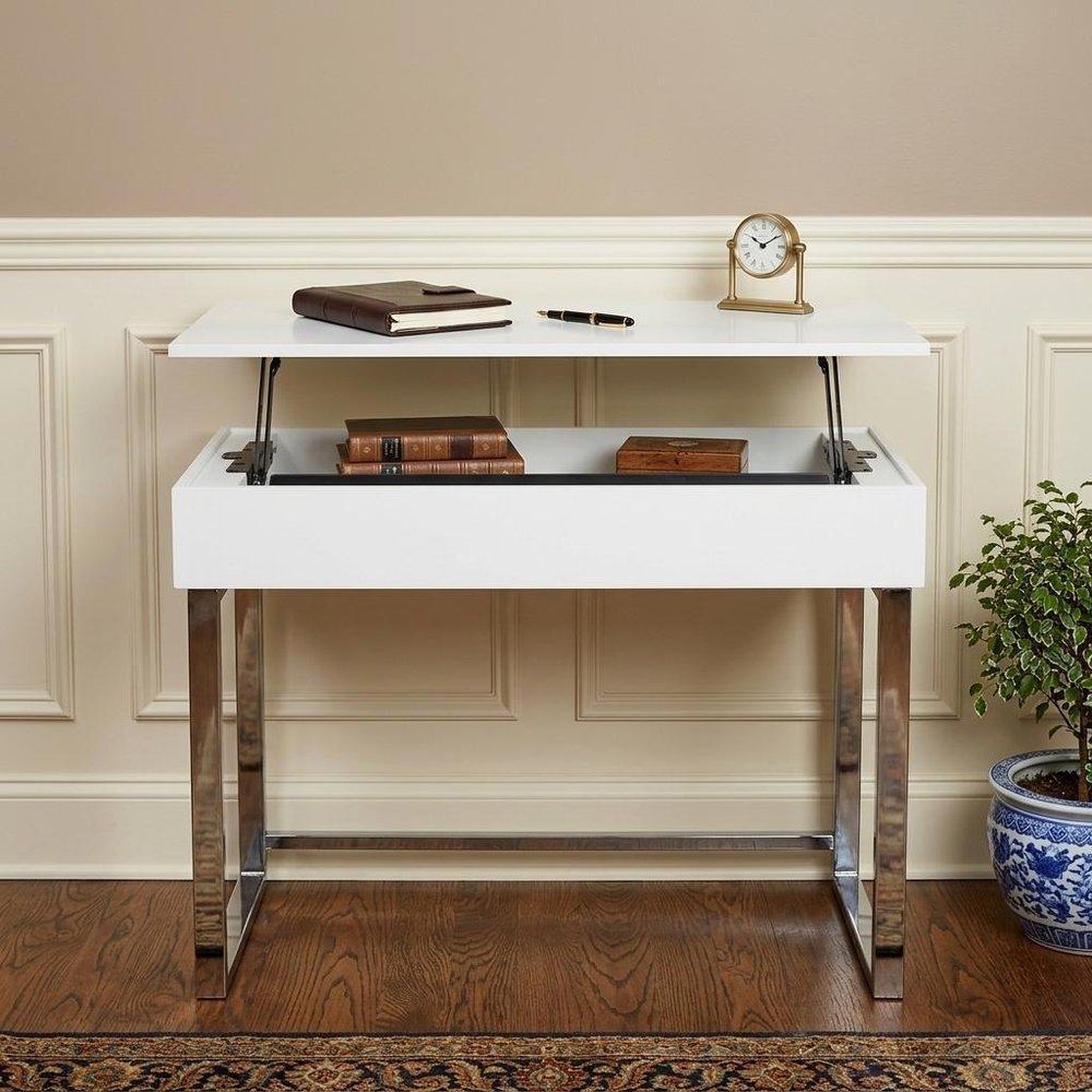 48" Adjustable White Standing Desk Converter HomeRoots