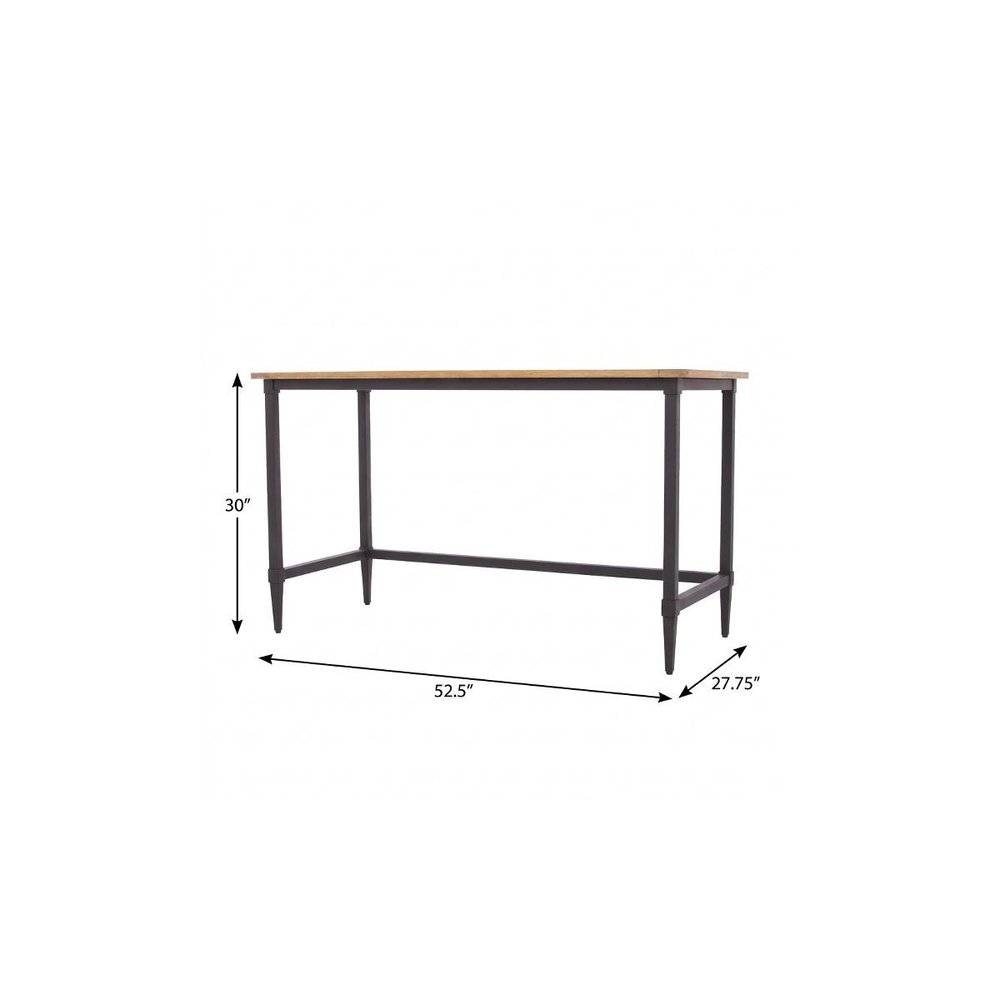 53" Natural and Black Wood Writing Desk HomeRoots