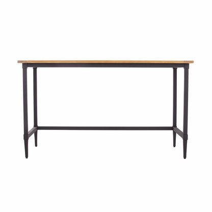 53" Natural and Black Wood Writing Desk HomeRoots