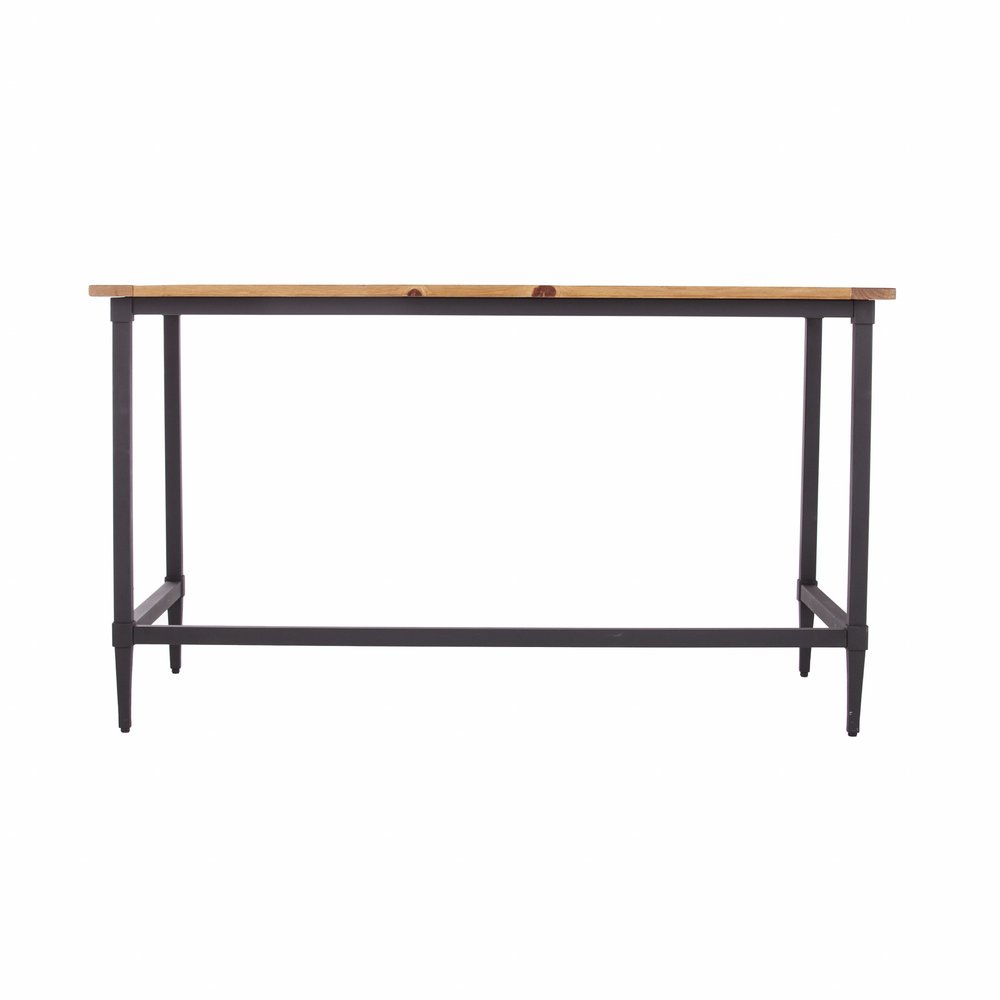 53" Natural and Black Wood Writing Desk HomeRoots