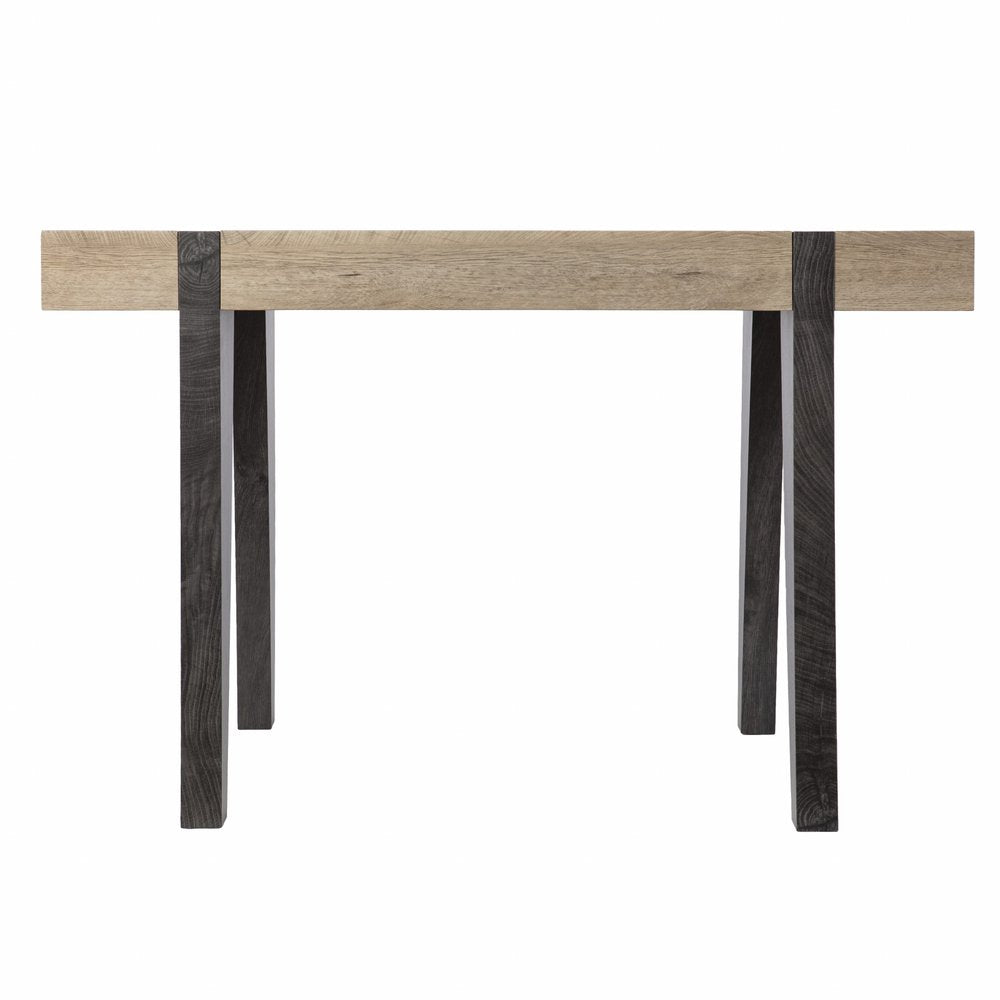 45" Natural and Dark Brown Wood Parsons HomeRoots