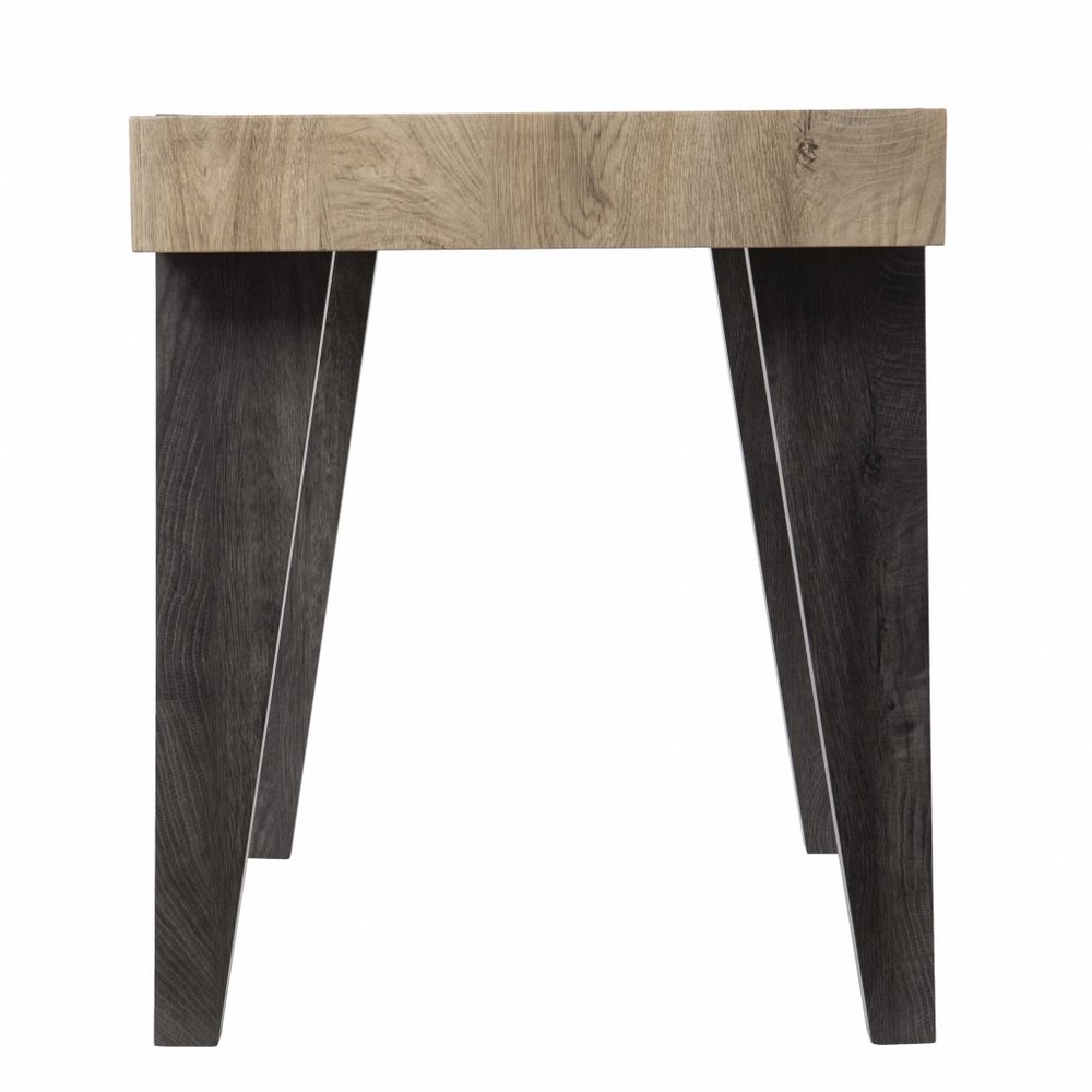 45" Natural and Dark Brown Wood Parsons HomeRoots