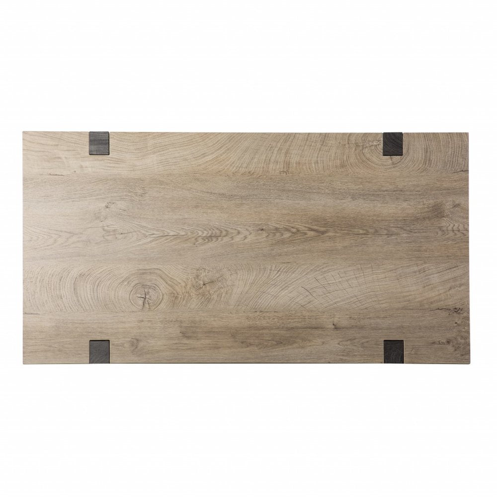 45" Natural and Dark Brown Wood Parsons HomeRoots