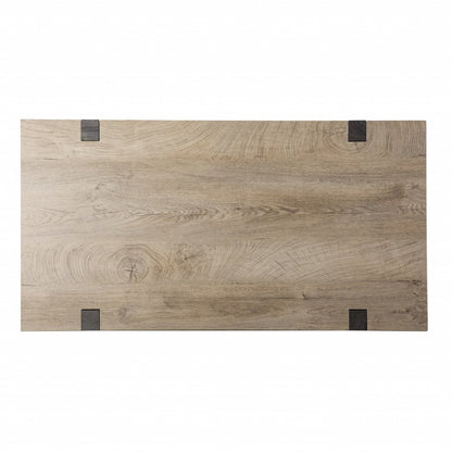 45" Natural and Dark Brown Wood Parsons HomeRoots
