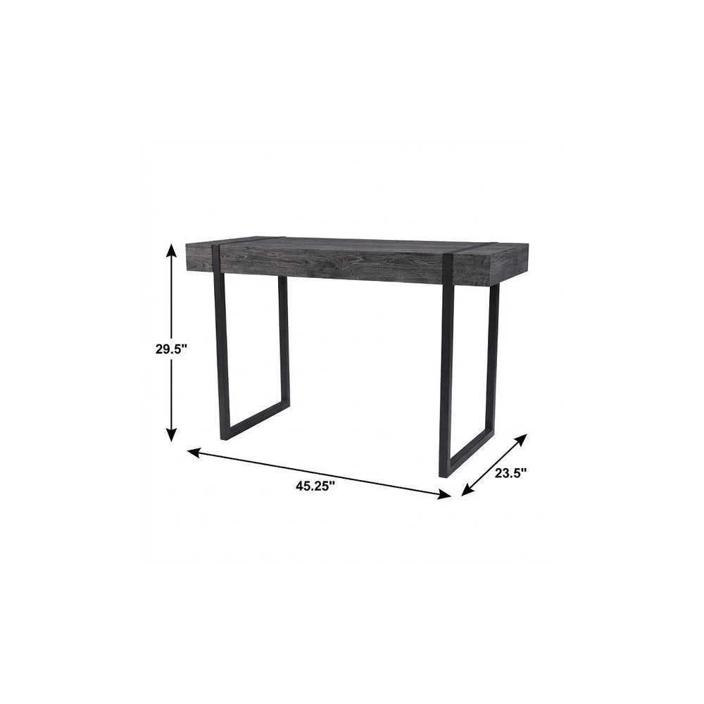 45" Black Wood Sled Writing Desk — view 6