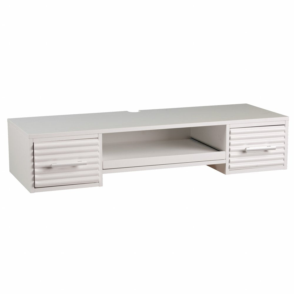 White Wall Mount Desk with Drawers — view 2