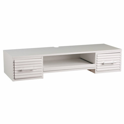 White Wall Mount Desk with Drawers HomeRoots