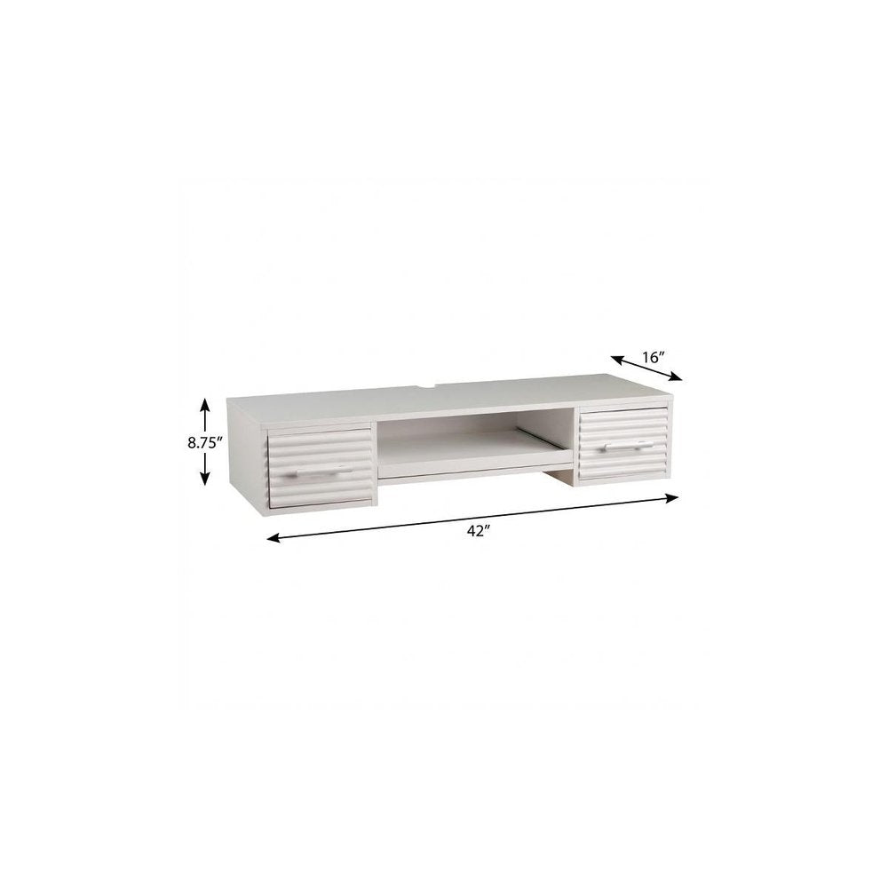 White Wall Mount Desk with Drawers — view 6