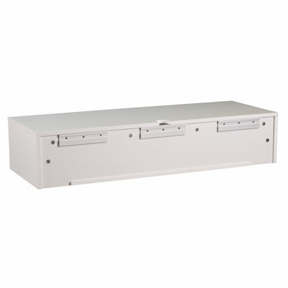White Wall Mount Desk with Drawers HomeRoots