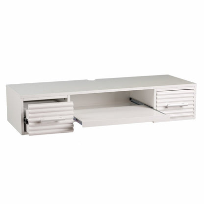 White Wall Mount Desk with Drawers HomeRoots