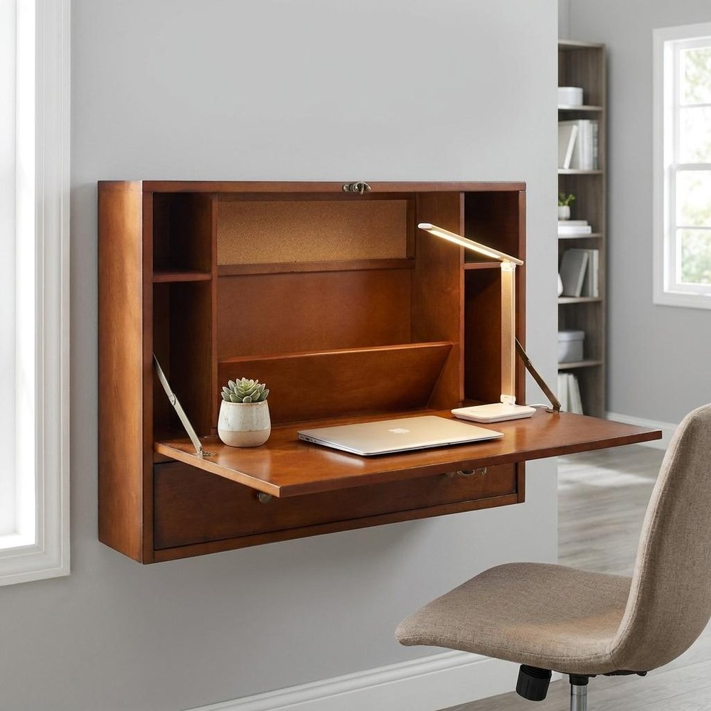26" Brown Floating desk — view 8