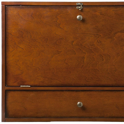 26" Brown Floating desk HomeRoots