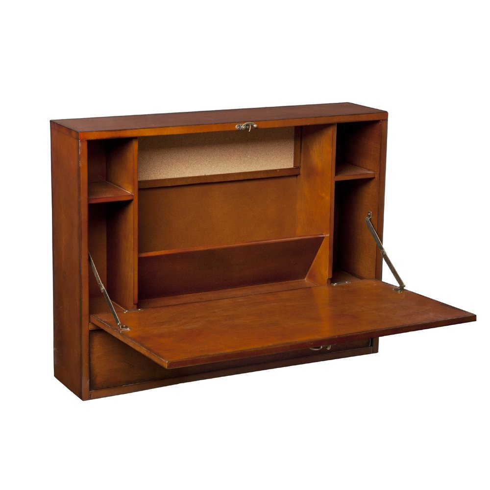 26" Brown Floating desk HomeRoots