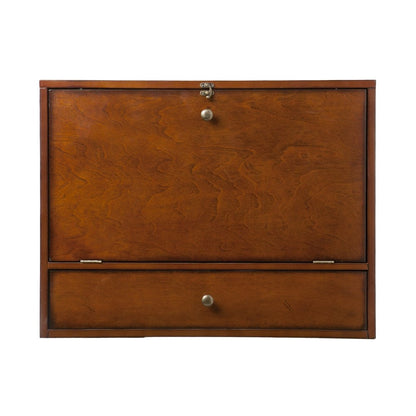 26" Brown Floating desk HomeRoots