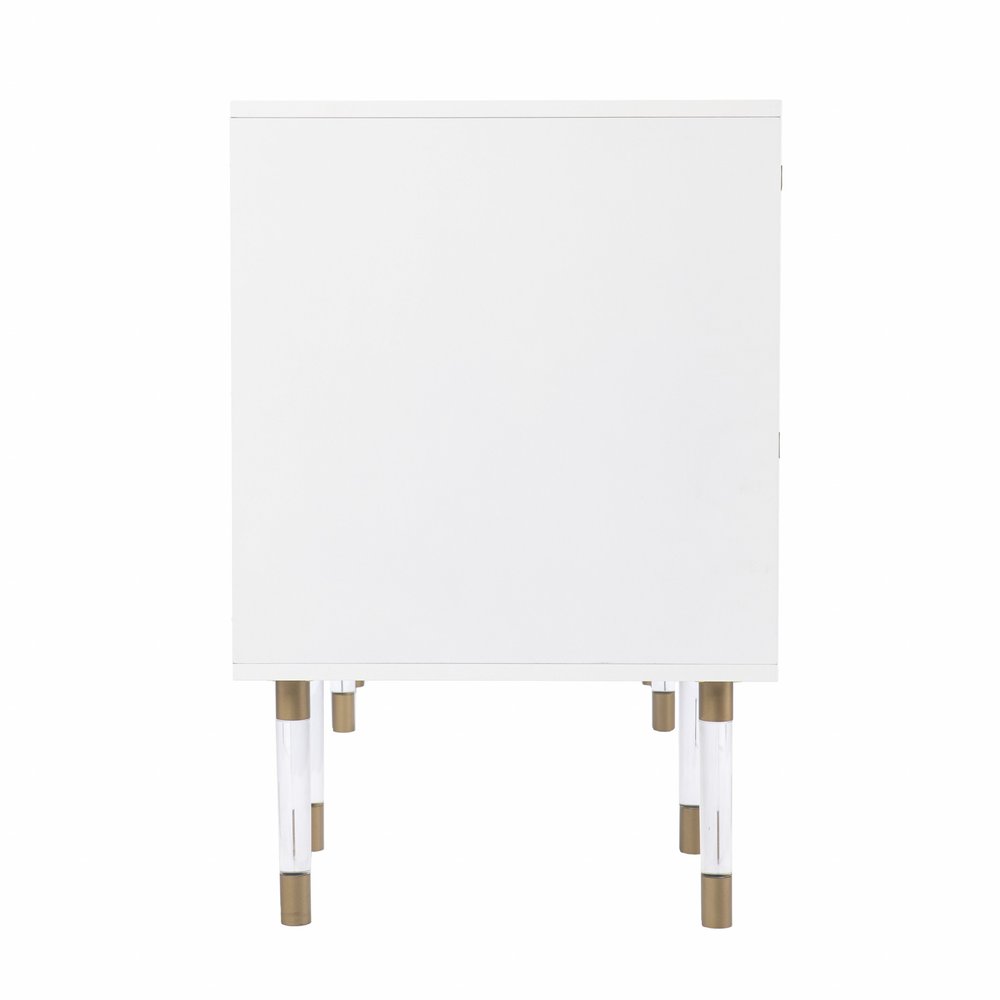 55" White Writing Desk With Four Drawers — view 6