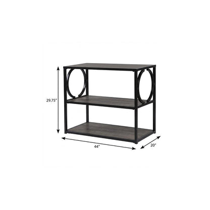 44" Gray and Black Wood Pedestal HomeRoots