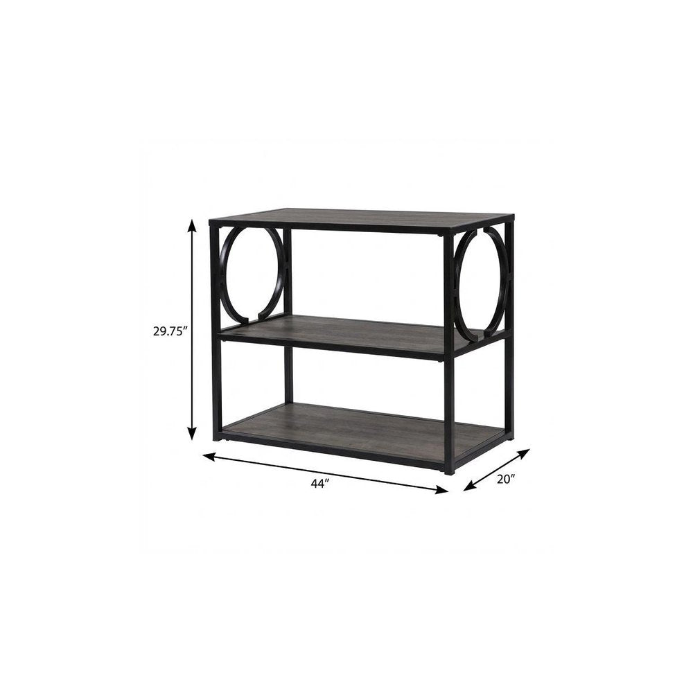 44" Gray and Black Wood Pedestal HomeRoots