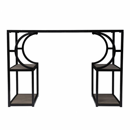 44" Gray and Black Wood Pedestal