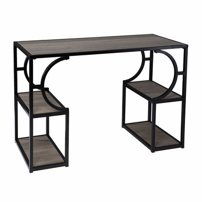 44" Gray and Black Wood Pedestal HomeRoots