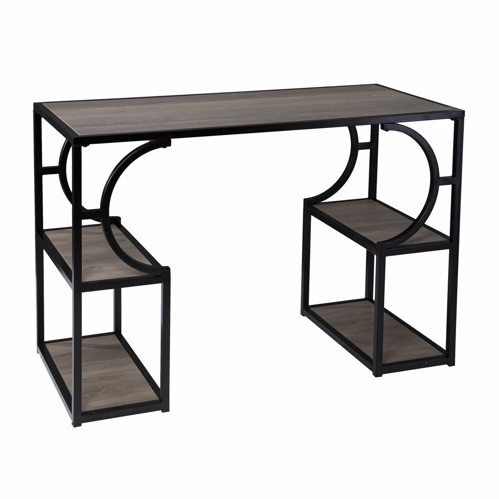 44" Gray and Black Wood Pedestal HomeRoots