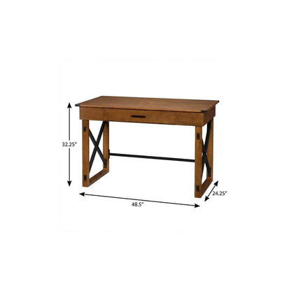 49" Adjustable Natural Standing Desk Converter HomeRoots