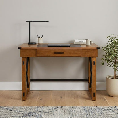 49" Adjustable Natural Standing Desk Converter HomeRoots