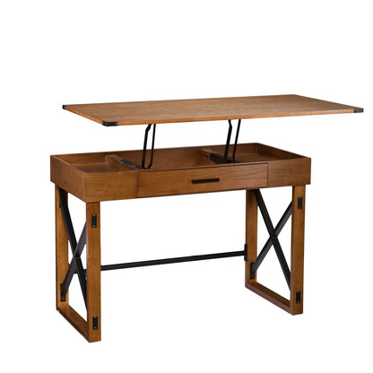 49" Adjustable Natural Standing Desk Converter HomeRoots