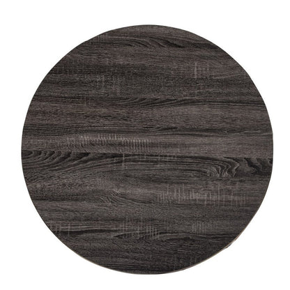 32" Champagne And Charcoal Manufactured Wood And Metal With Iron Round Coffee Table HomeRoots