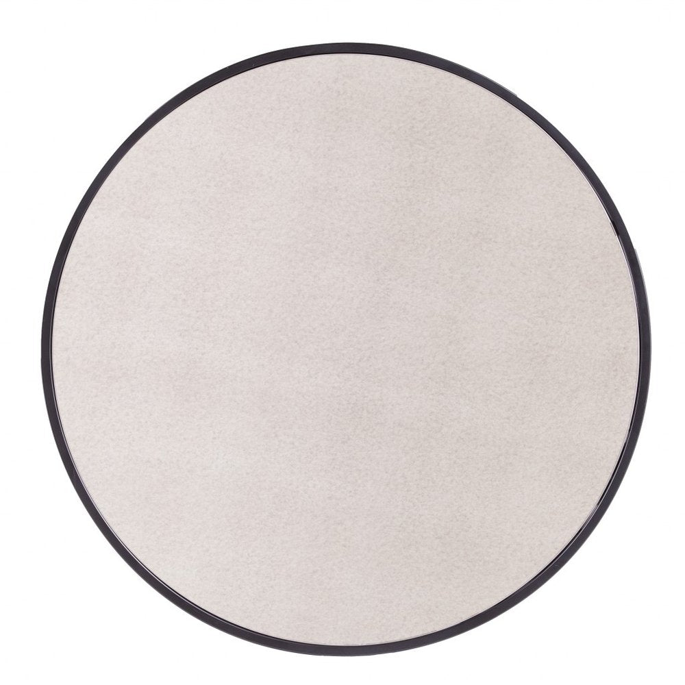 Set of Two Black And Silver Mirrored Round Nested Coffee Table Set HomeRoots