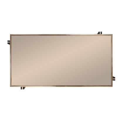43" Champagne Mirrored And Metal Rectangular Mirrored Coffee Table HomeRoots